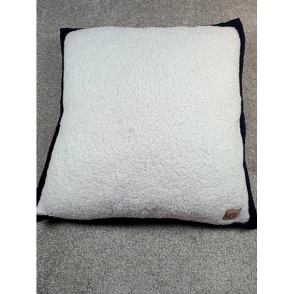 UGG Reversible Faux Shearling Sherpa Throw Pillow White Grey Black 20x20